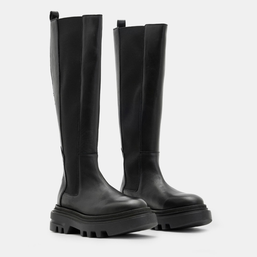 All Saints Knee-High Chelsea Boots